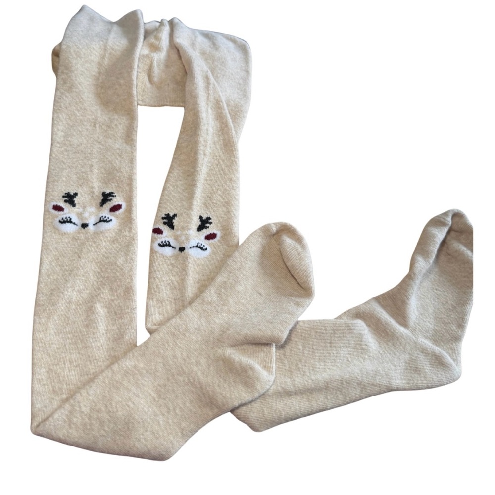 Carter's Beige Cotton Blend‎ Tights with Cute Animal Design